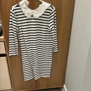 KATE SPADE Striped Dress with Ruffled Collar  EXCELLENT CONDITON
